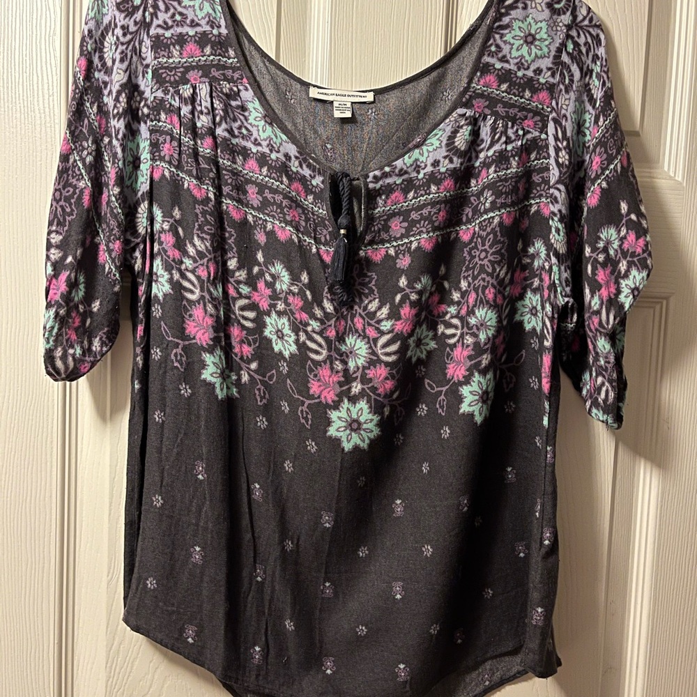 American Eagle Floral Print Women's Top, Size M